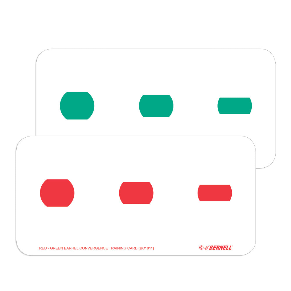 Red-Green barrel convergence training cards from Bernell