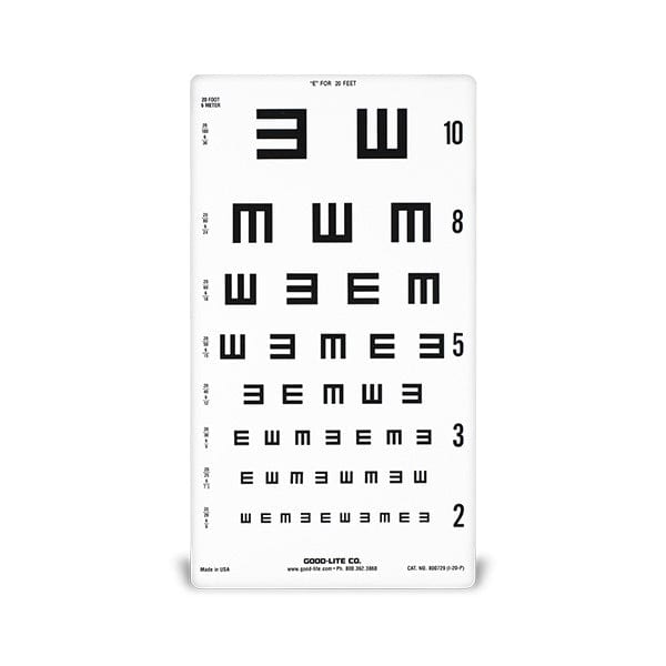 Chart Distance ESV1018 - Tumbling E Linear-spaced Distance 20ft-6m