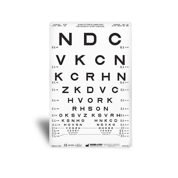 Chart Distance ESV1200 and ESV1500 - Sloan Letter Proportionally Spaced 3m