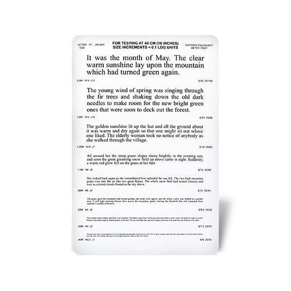Good-Lite Near Vision Reading Card: "Month of May" (16"/40cm)