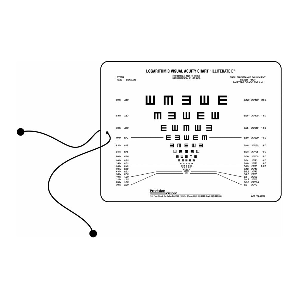 Tumbling E Near Point Vision Chart Single Sided