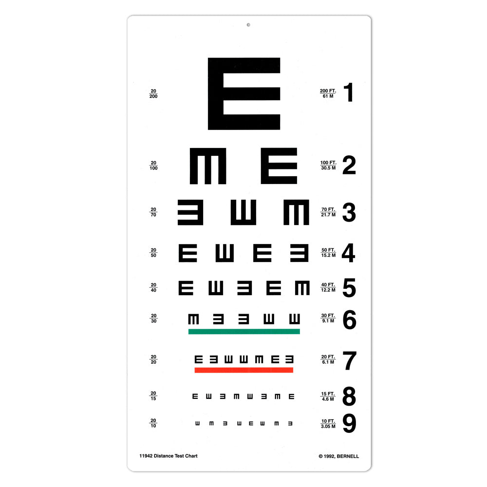 Bernell Tumbling E 20ft Test Chart
