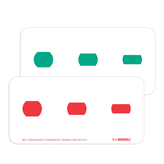 Red-Green barrel convergence training cards from Bernell