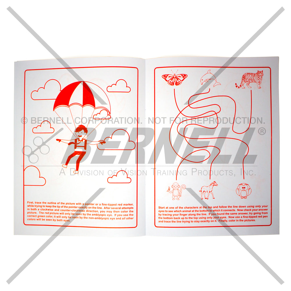 Bernell Children's Red Line Coloring Book sample page