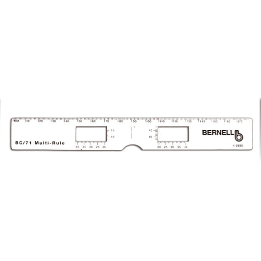 Bernell Multi Rule Optometric Measuring Ruler in Inch & mm BC71MR-W