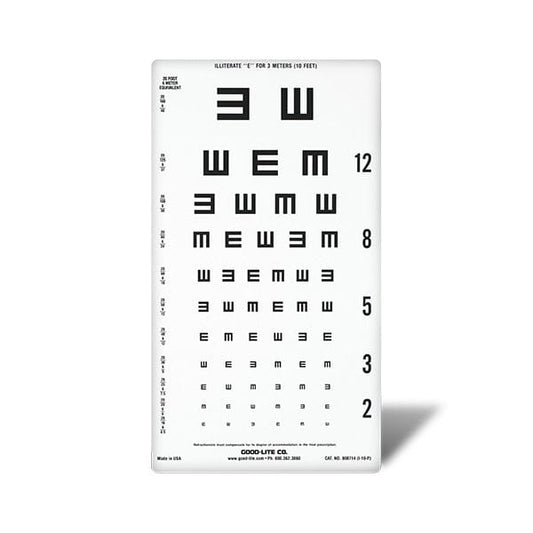 Chart Distance ESV1018 - Tumbling E Wide-spaced Distance 10ft-3m