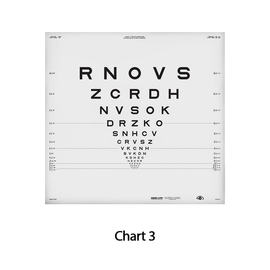 Chart Distance ESV3000 and ESC2000 -ETDRS 2000 Series Sloan Letter - chart 3