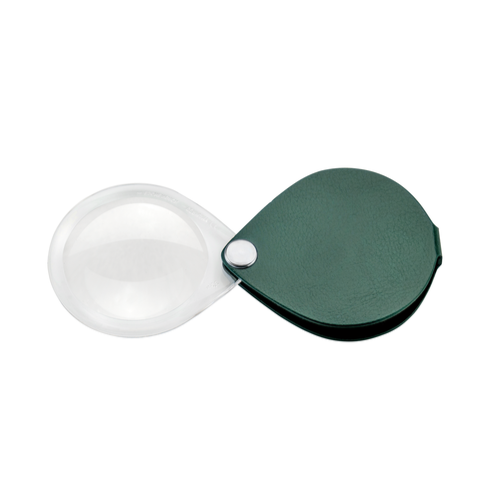 Eschenbach Classic Folding Magnifier 60mm 3x 10D with pine green leather lens cover