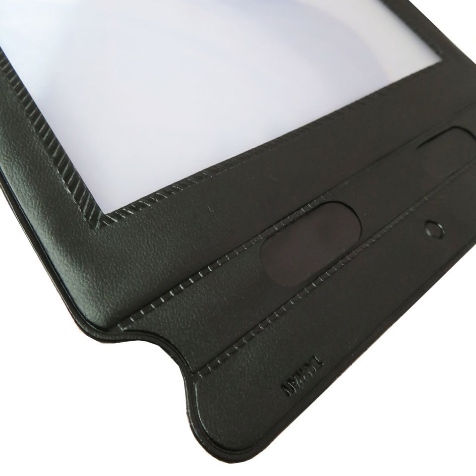 Black leather case of the Flexible Page Magnifier 2x Large Reading Magnifier