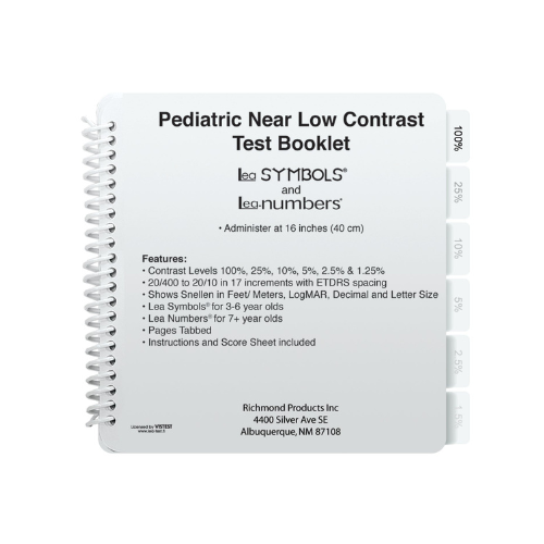 Flip Book: LEA SYMBOLS & LEA NUMBERS - Pediatric Near Vision Low Contrast Book (16"/40cm)