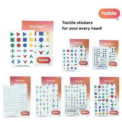 Range of Hable Stactiles Tactile Stickers - Basic Shapes