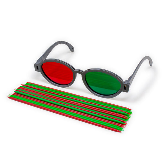 Red-Green Pick-Up Sticks with Goggles