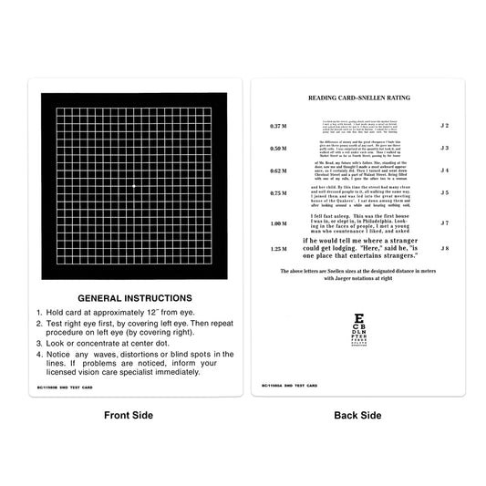 SMD Amsler Grid Test Card - Home Vision Monitoring