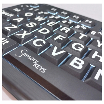 Sensory Keys Large Print Backlit Keyboard Right Side View