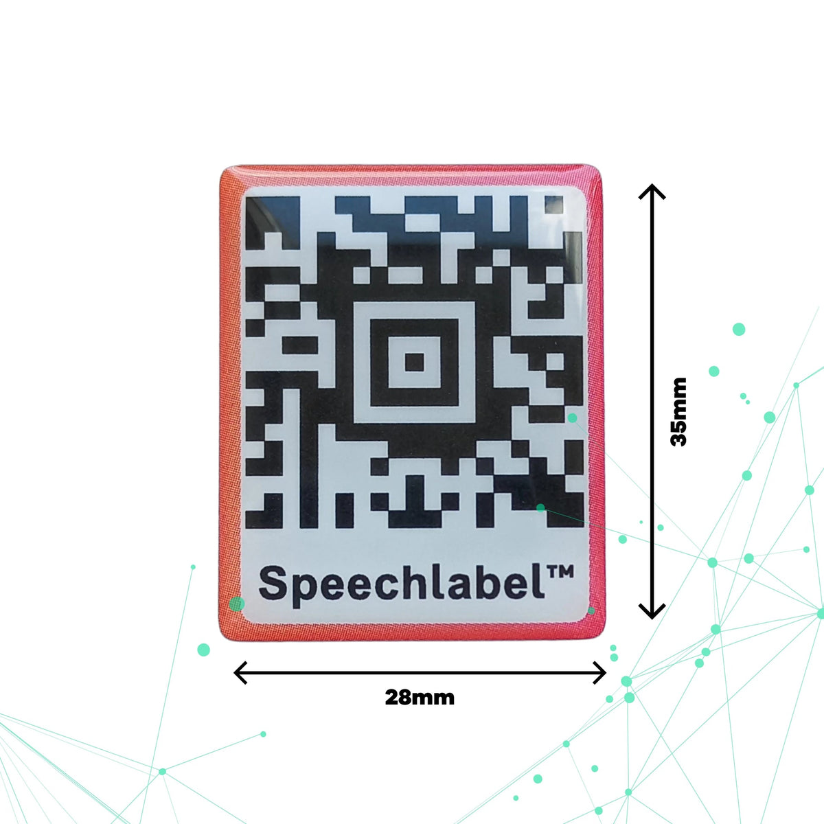 Speechlabel QR Code Sticker THICK 28x35mm