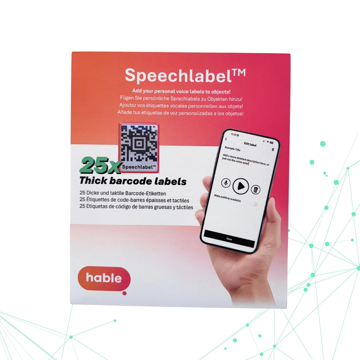 Speechlabel QR Code Sticker THICK voice labels