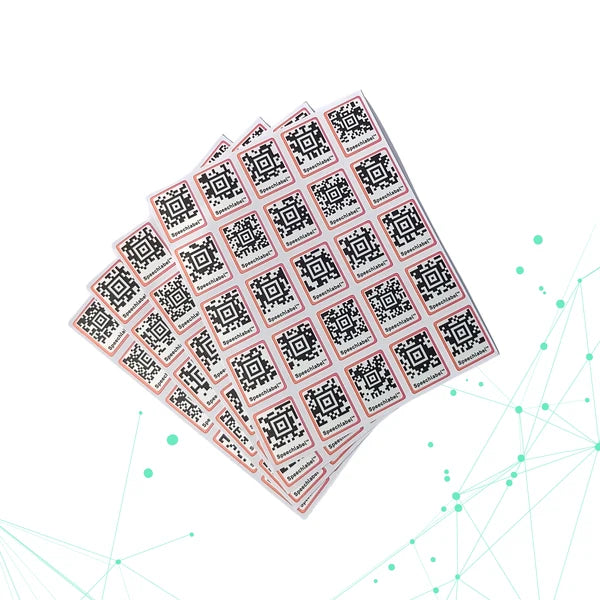 4 Sheets of Speechlabel QR Code Stickers at 25pcs per page