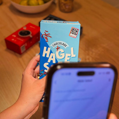 Speechlabel QR Code Sticker THIN on snackbox