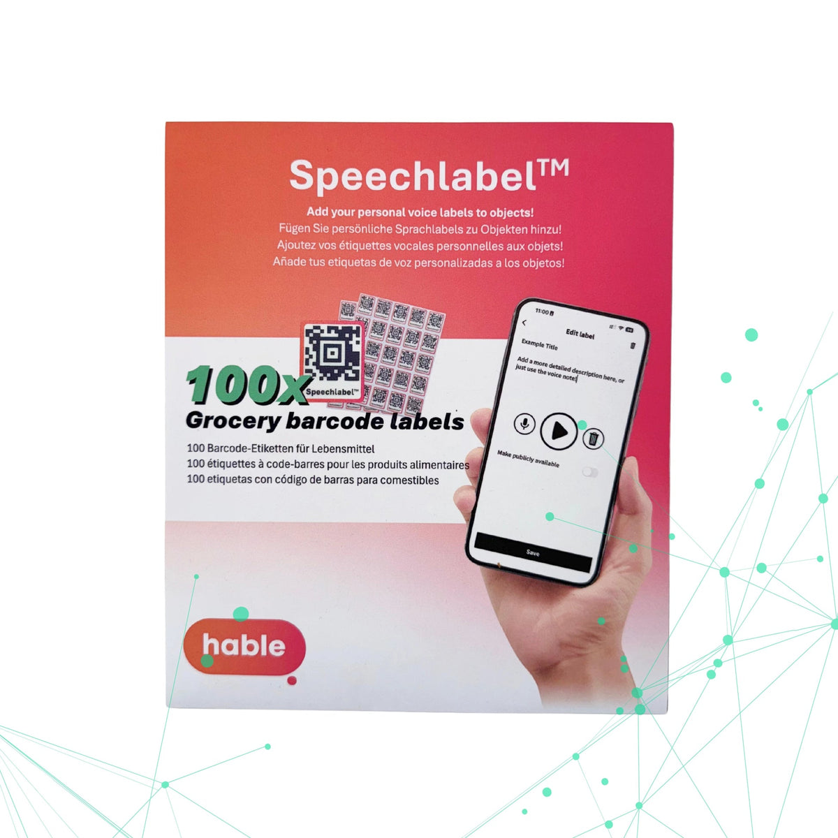 Speechlabel QR Code Sticker THIN voice labels