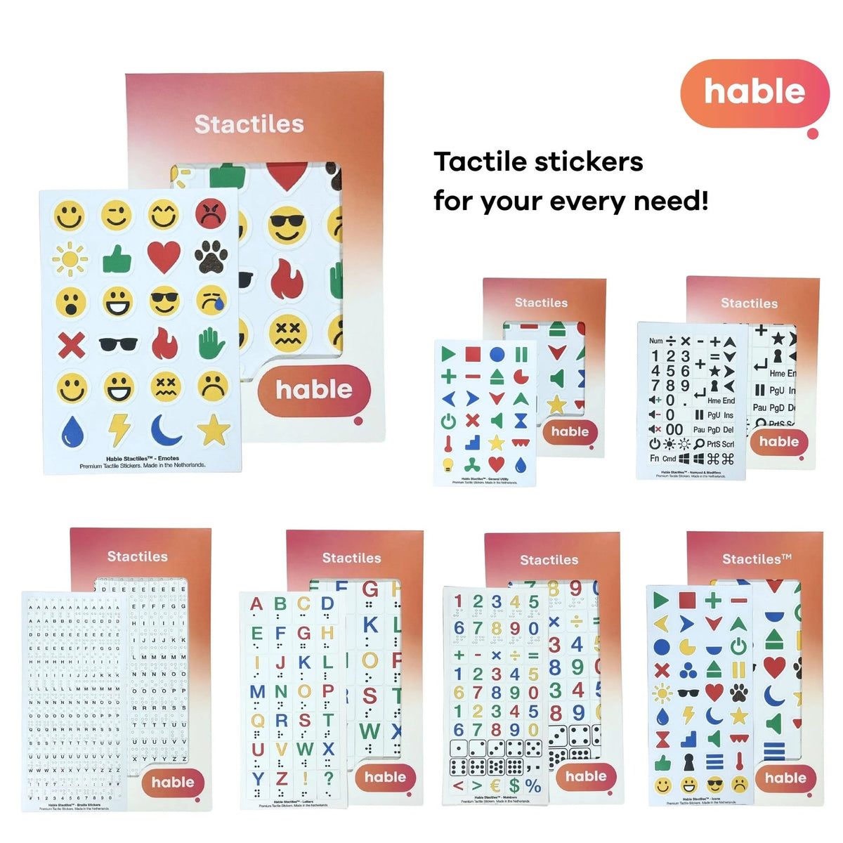Stactiles Tactile Sticker range by Hable