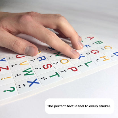 Stactiles Tactile Stickers Large Letters with Braille in vibrant colours