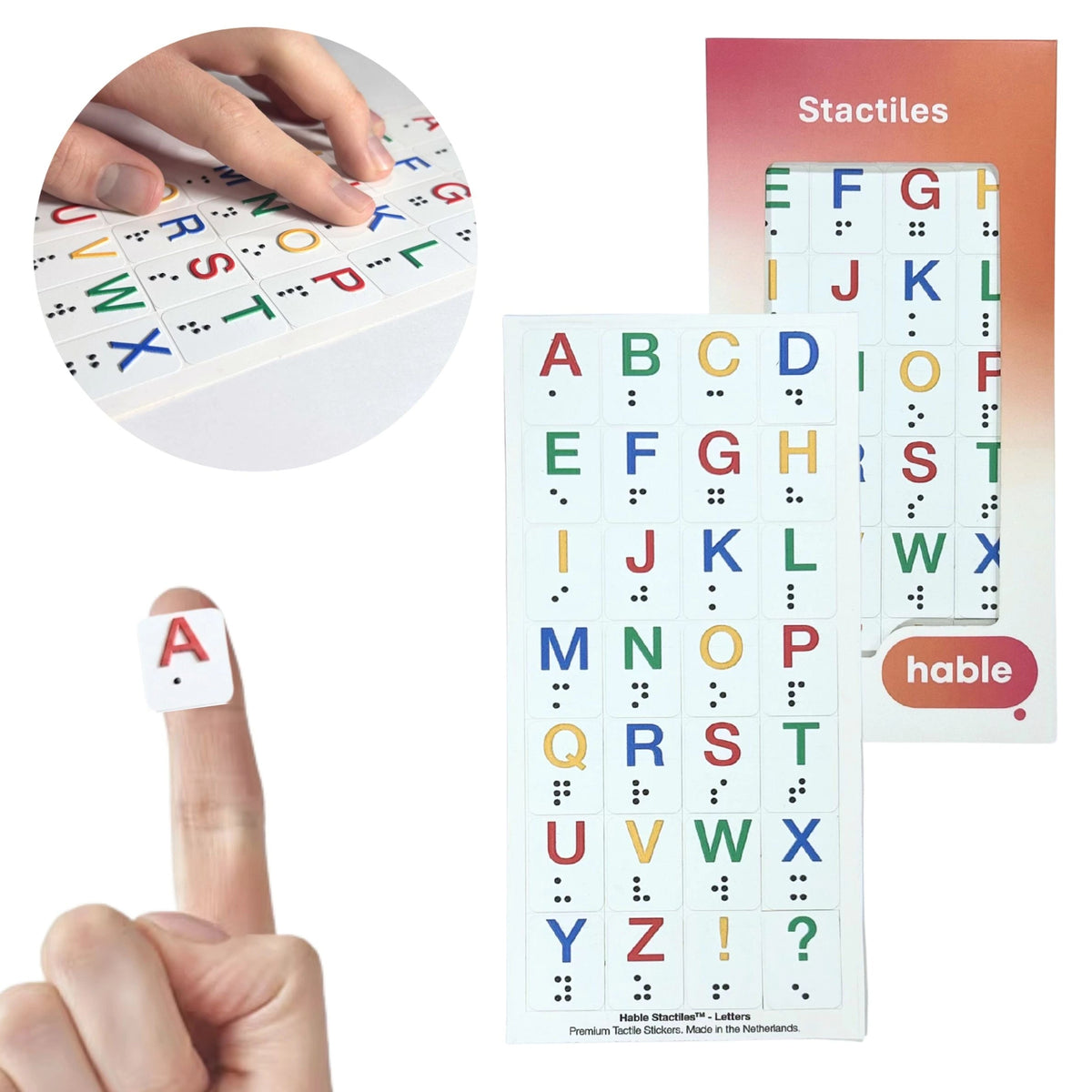 Stactiles Tactile Stickers Large Letters with Braille 28pcs