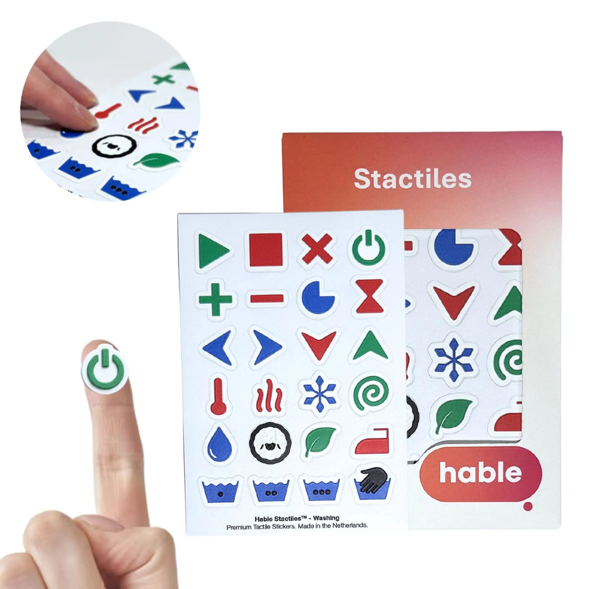 Stactiles Tactile Stickers for Washing Machine